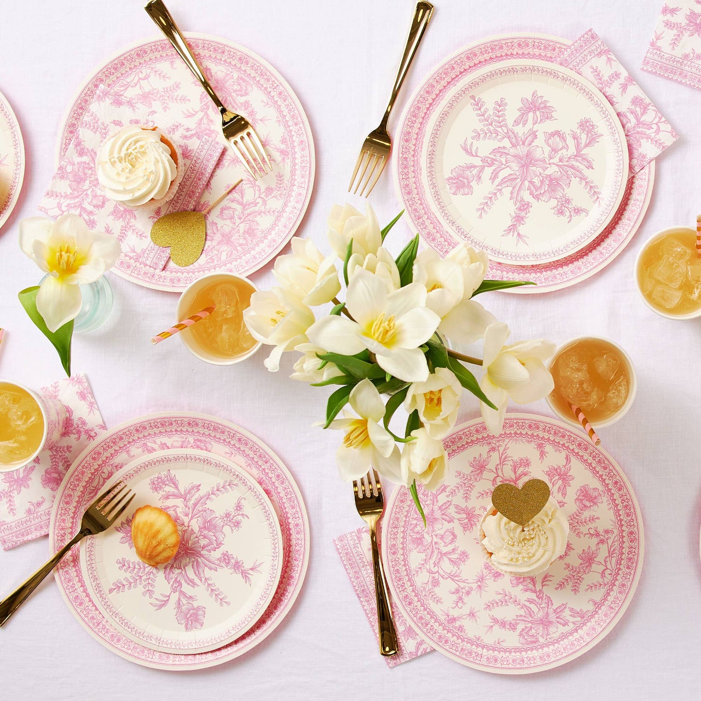 Pink Toile Cocktail Napkins (25 per pack)