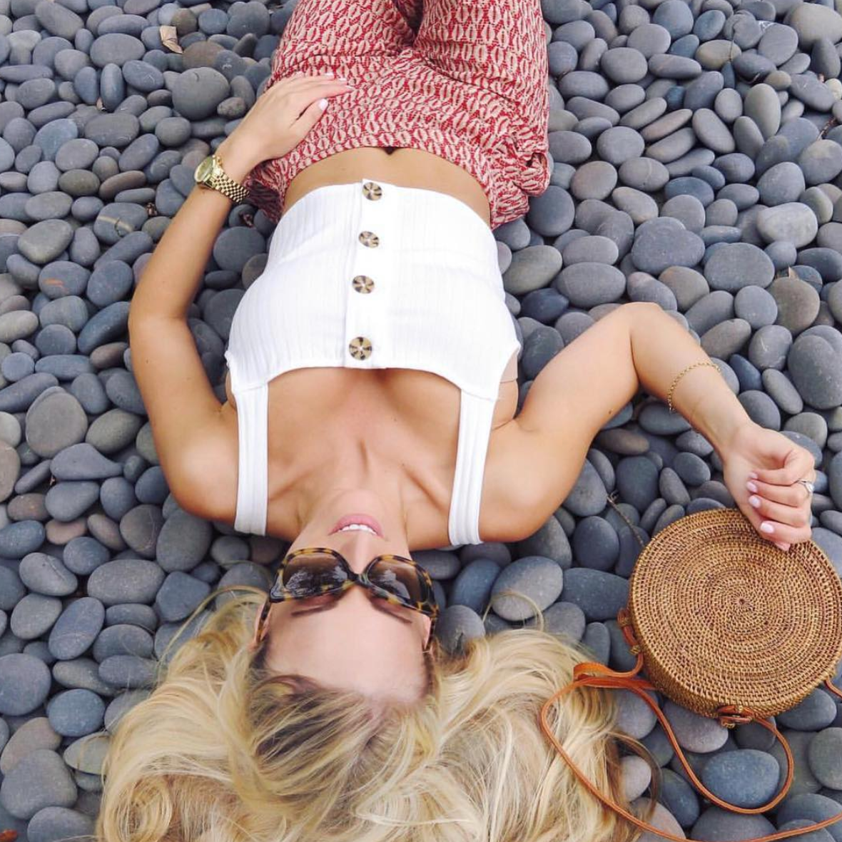 Camilla Round Rattan Bag - Natural