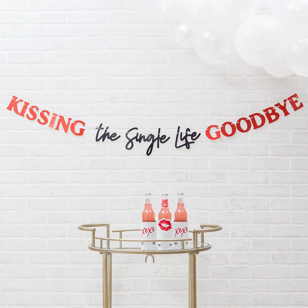 Bachelorette Party Banner-Kissing The Single Life Goodbye