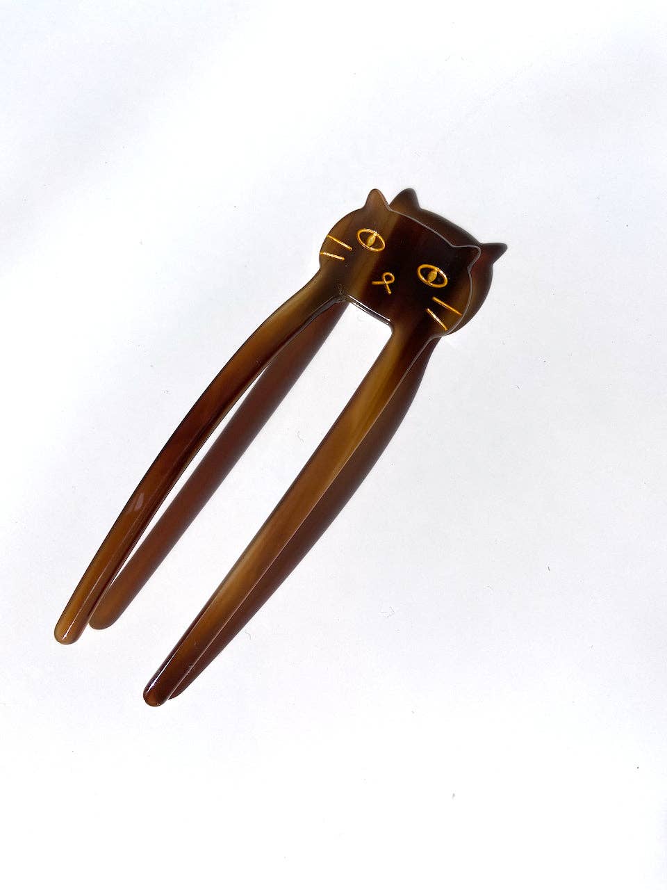 Hand-painted Kitty Cat French Chignon Hair Pin