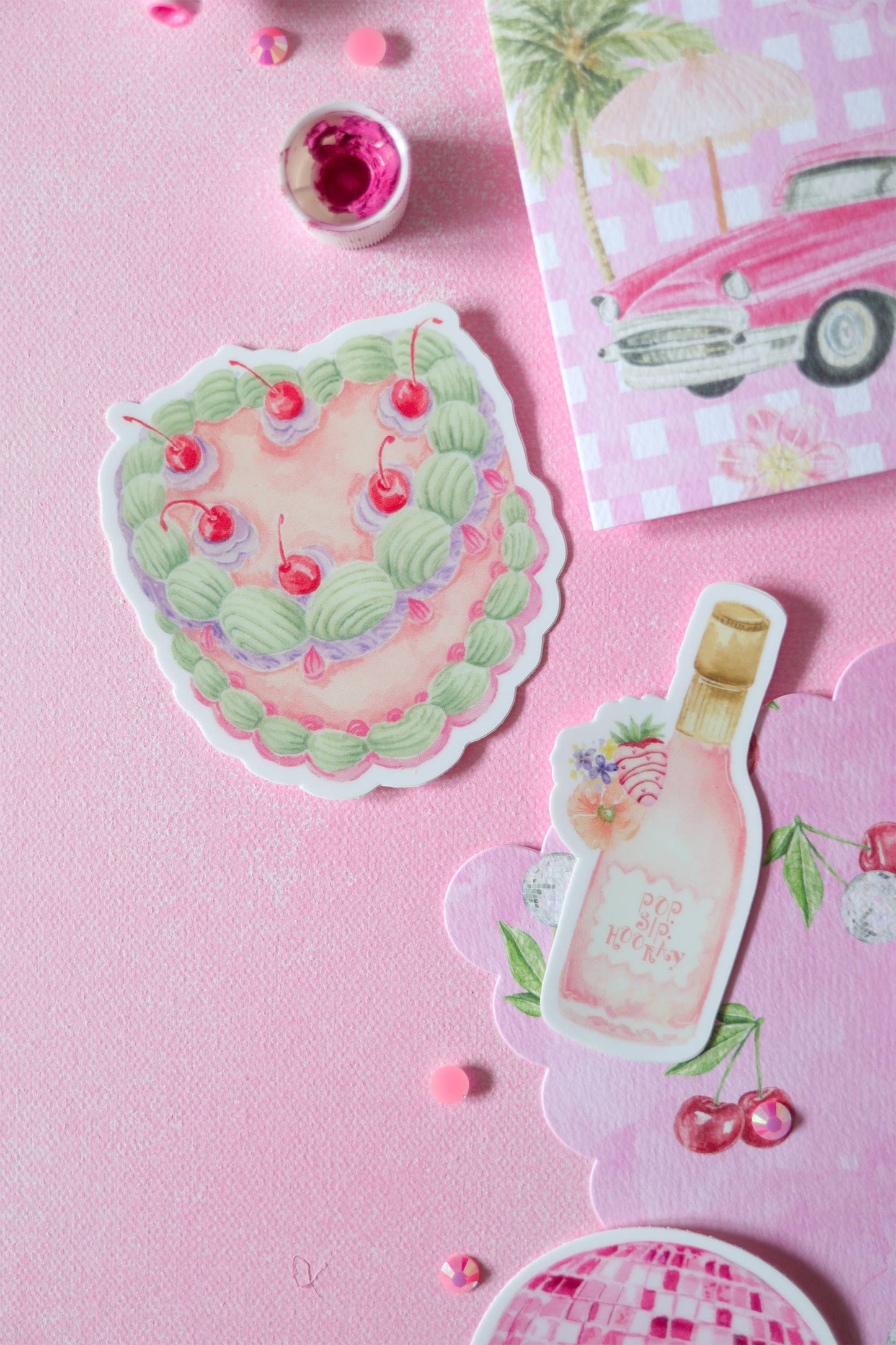 retro cake vinyl sticker