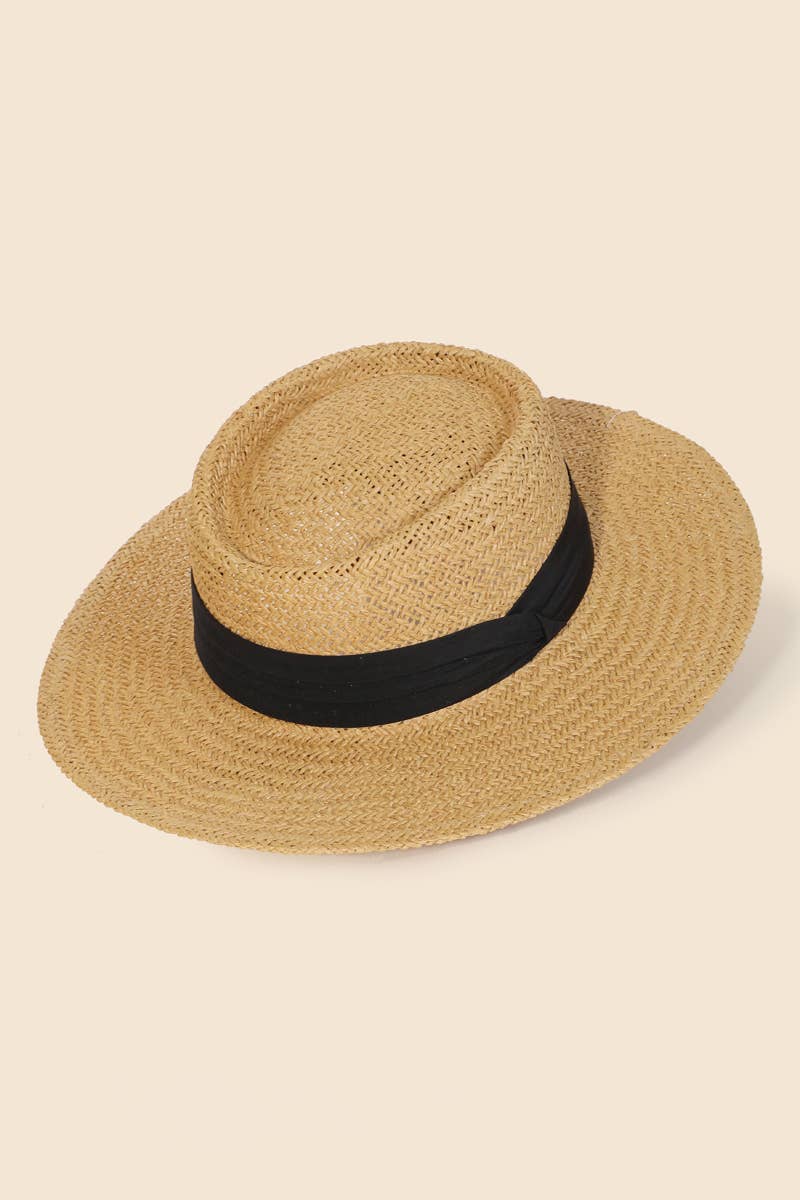 Straw Braid Pork Pie Sun Hat