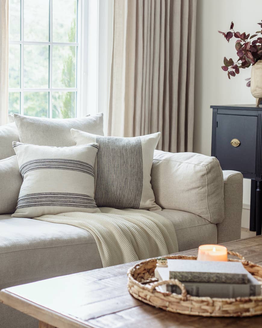 20" Riviera Cotton Throw Pillow Cover
