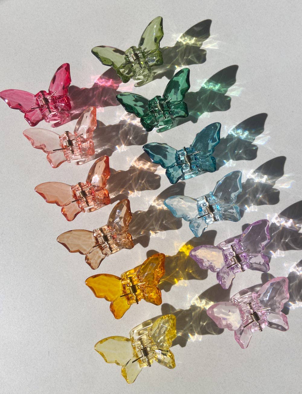 2pc Butterfly Clear Mini Claw Hair Clips Set | Western | Sum