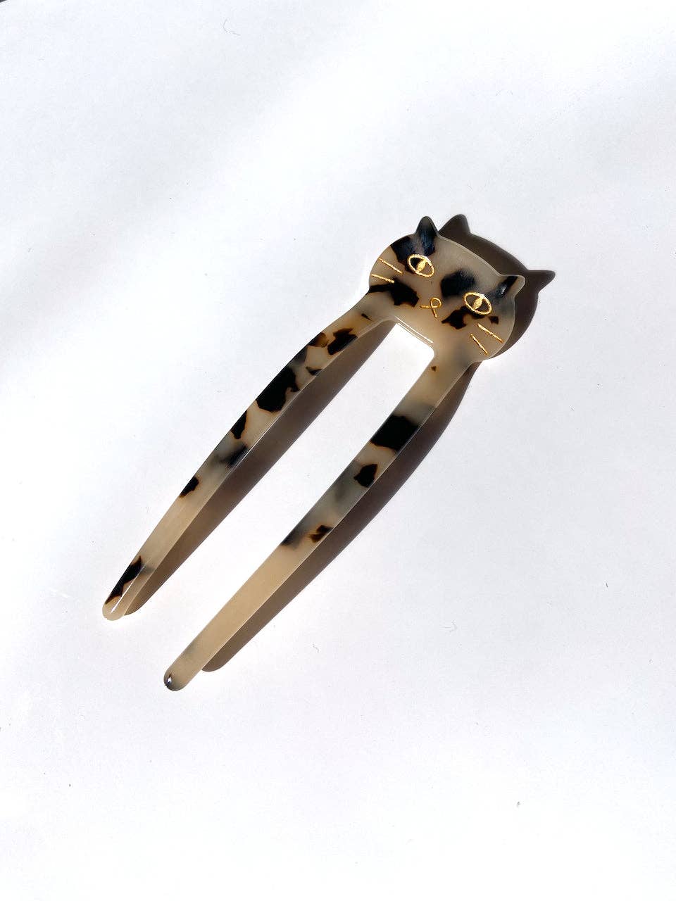 Hand-painted Kitty Cat French Chignon Hair Pin