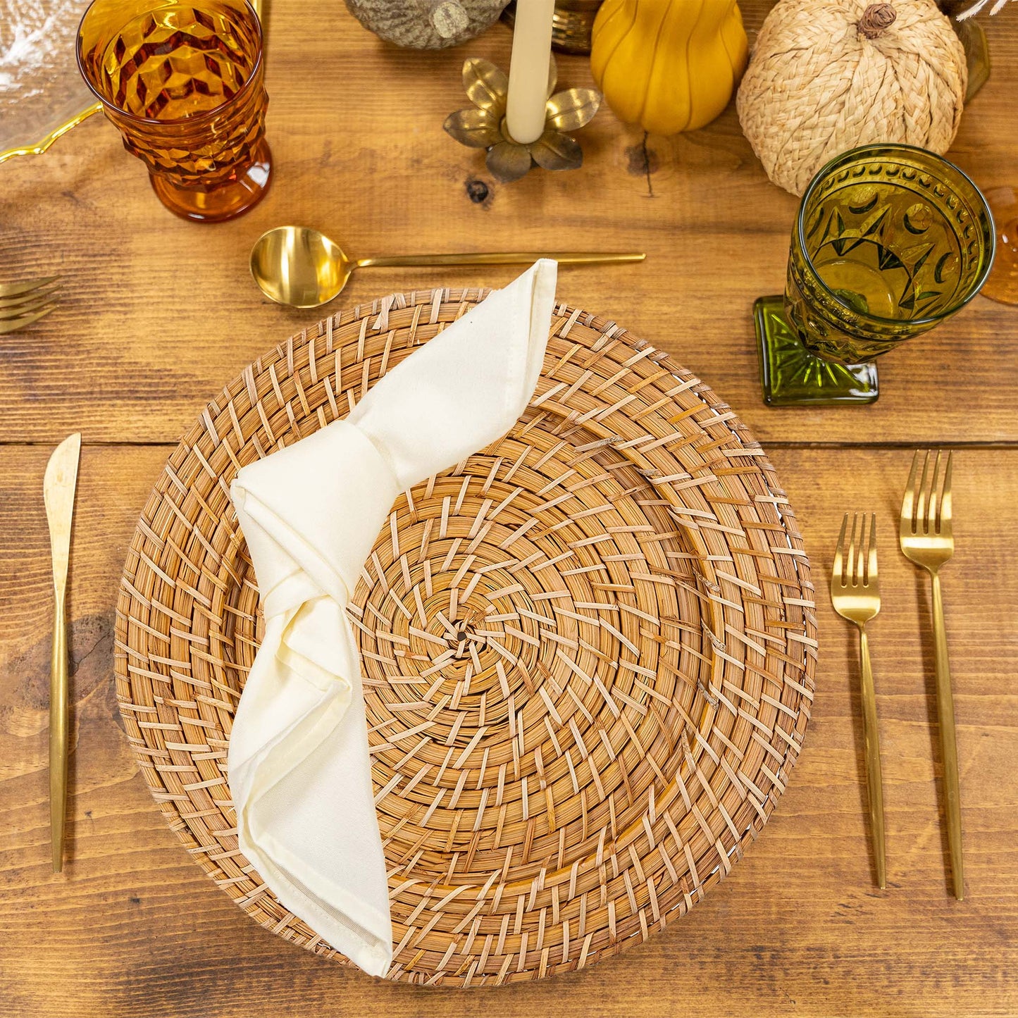 Decorative Rattan Charger Plate 13"
