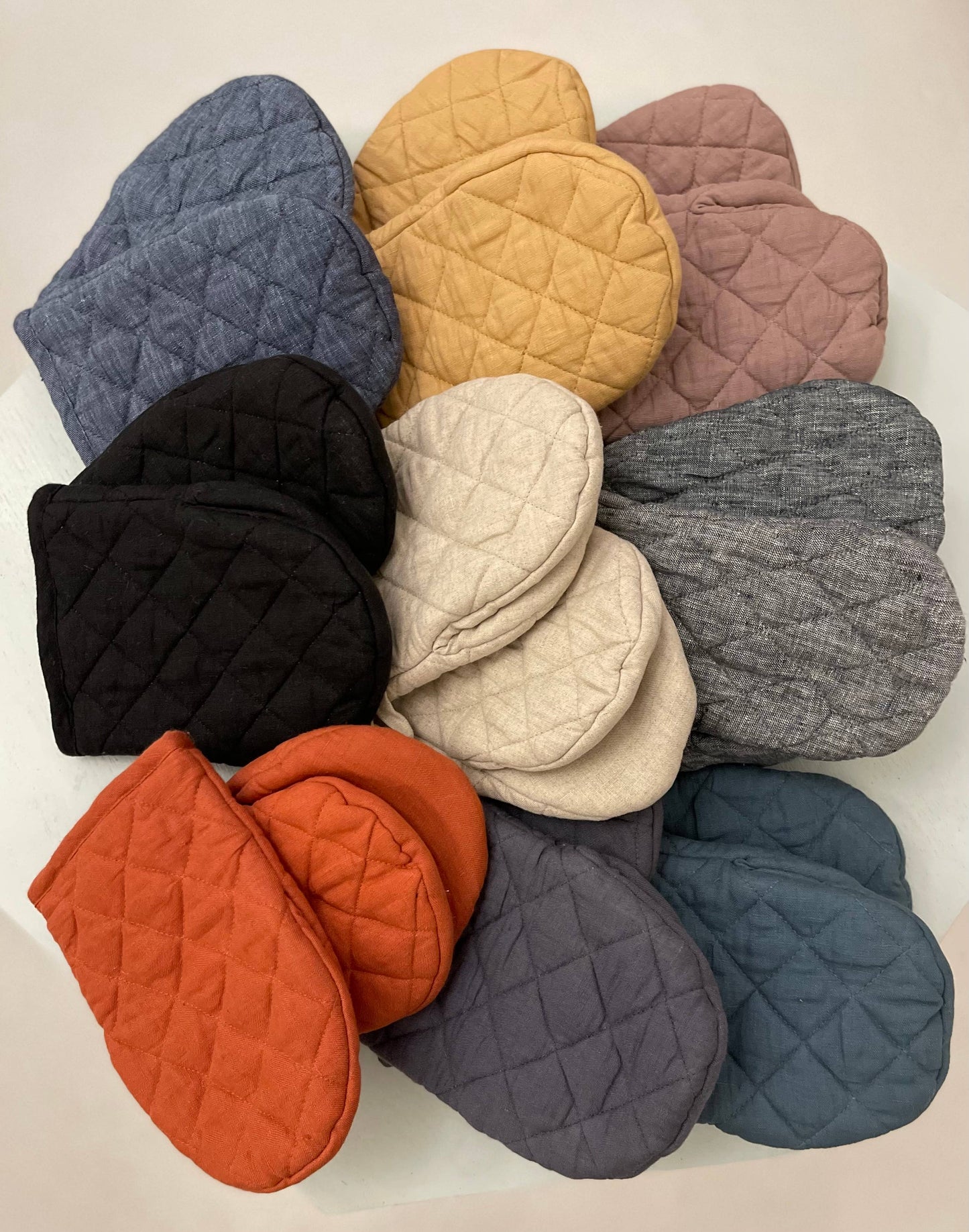 Linen oven mittens ( set of 2 )