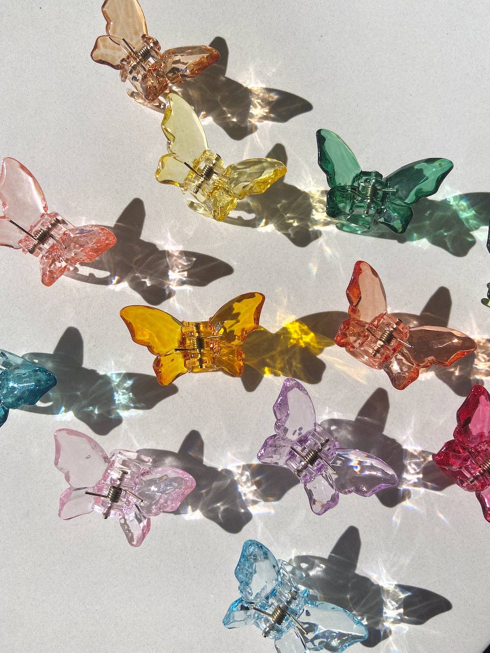 2pc Butterfly Clear Mini Claw Hair Clips Set | Western | Sum
