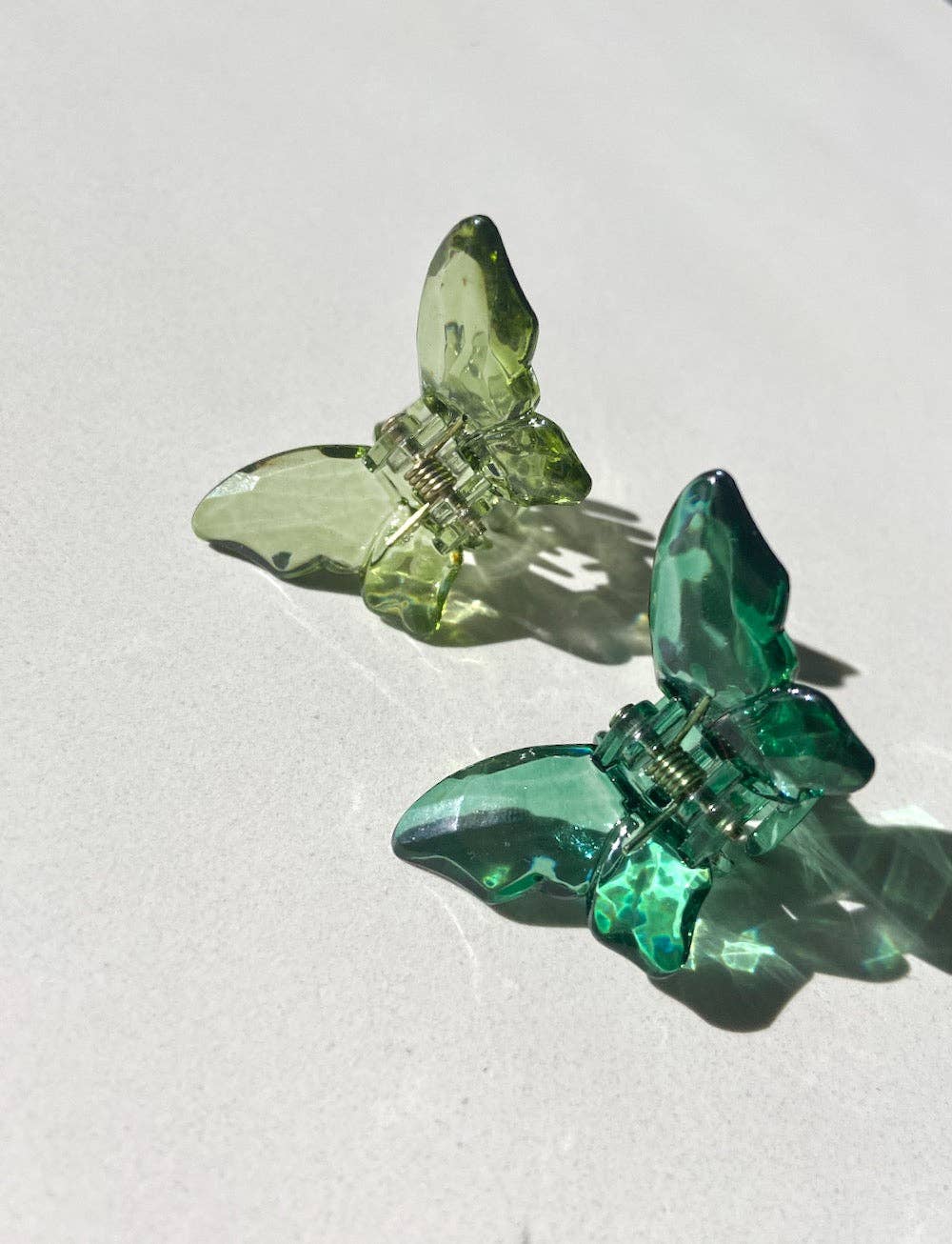 2pc Butterfly Clear Mini Claw Hair Clips Set | Western | Sum
