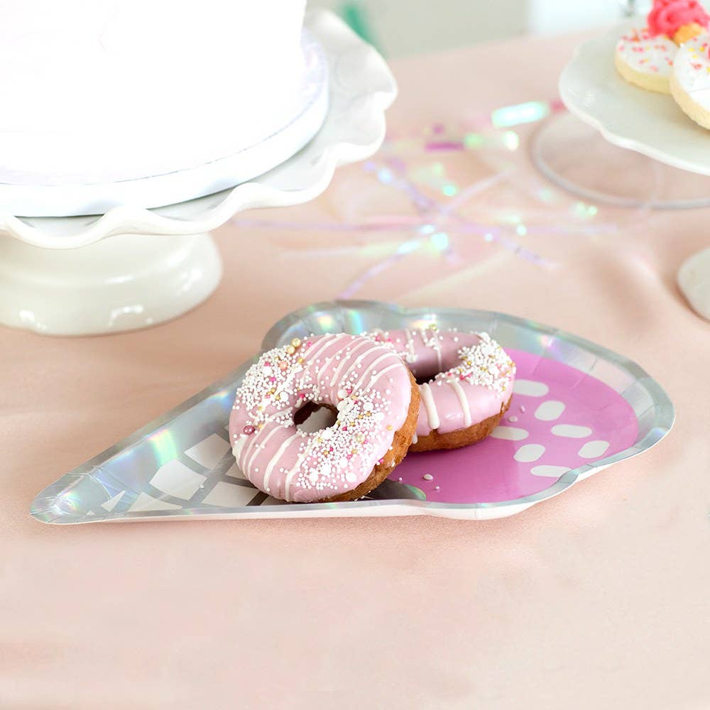 Large Ice Cream Cone Disposable Paper Party Plates