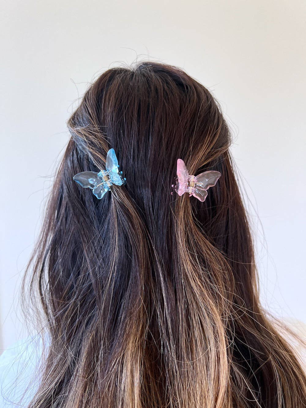 2pc Butterfly Clear Mini Claw Hair Clips Set | Western | Sum