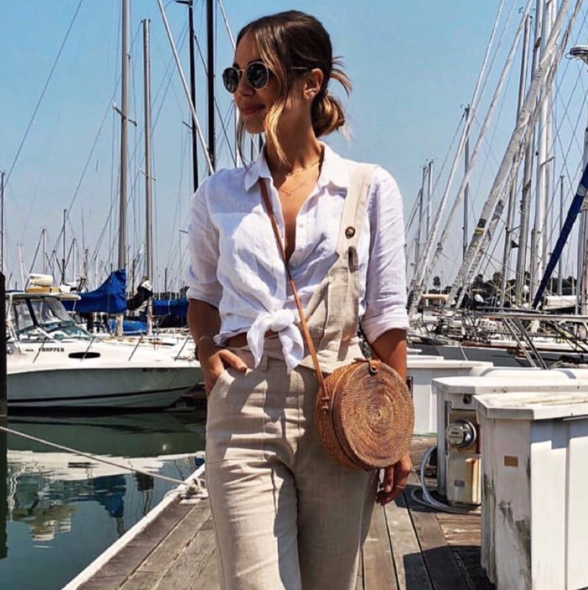 Camilla Round Rattan Bag - Natural