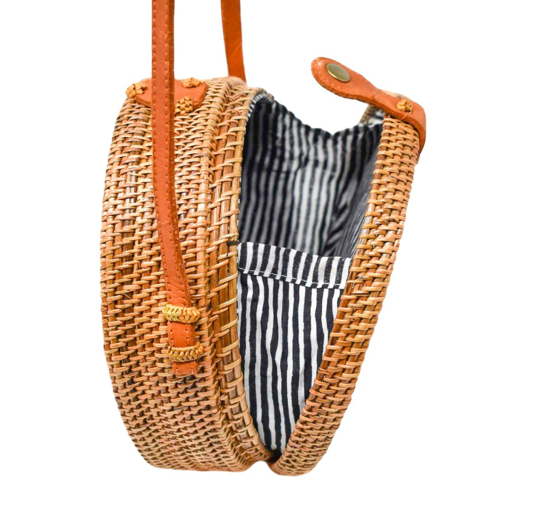 Camilla Round Rattan Bag - Natural