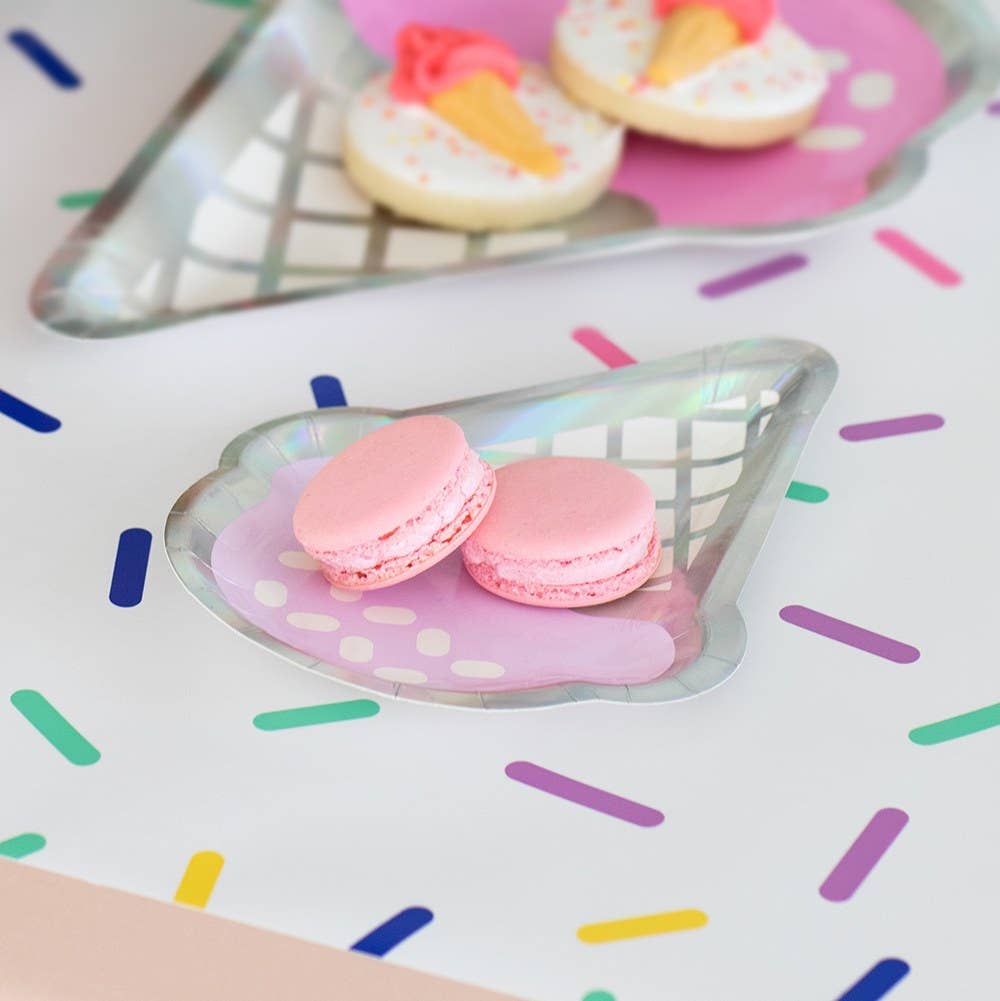 Small Ice Cream Cone Disposable Paper Party Plates
