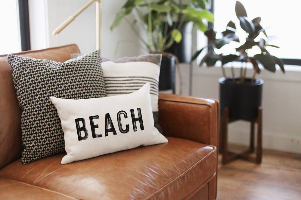 Beach Lumbar Throw Pillow