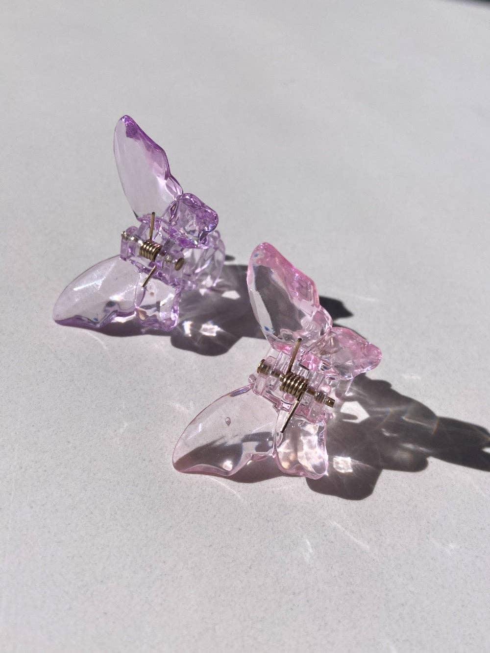 2pc Butterfly Clear Mini Claw Hair Clips Set | Western | Sum