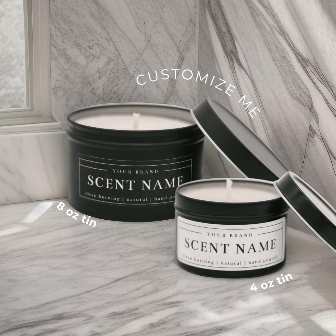8oz Black Tin Soy Candle