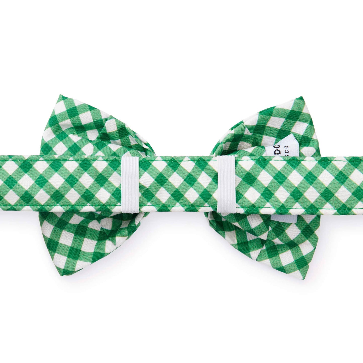 Grass Gingham Dog Bow Tie