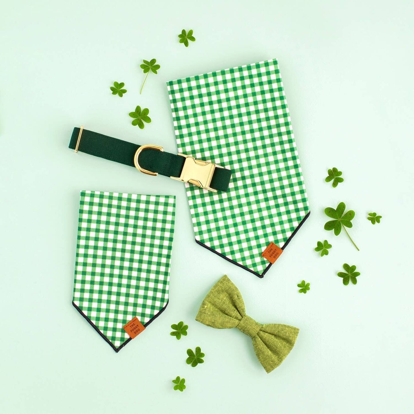 Grass Gingham Dog Bandana