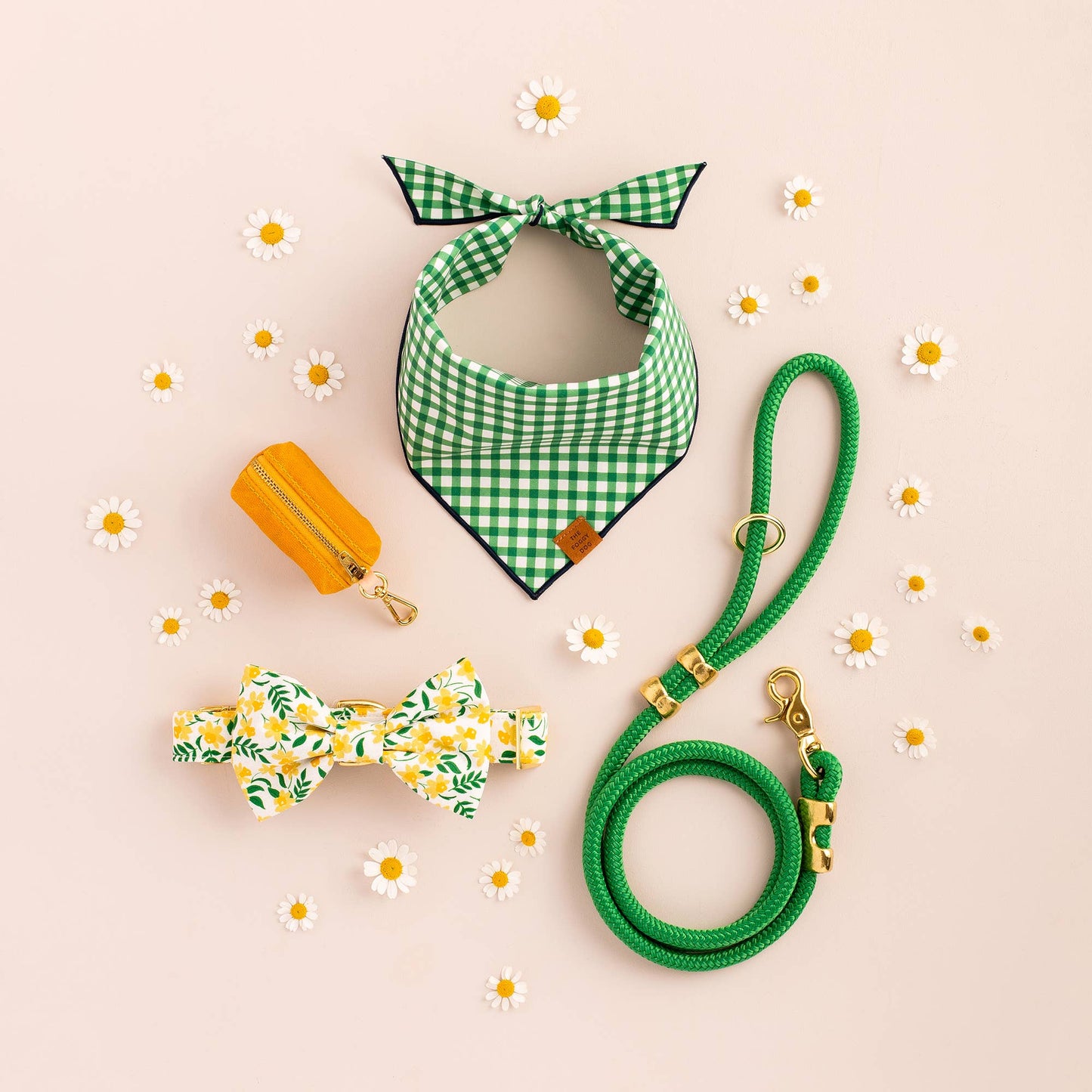 Grass Gingham Dog Bandana