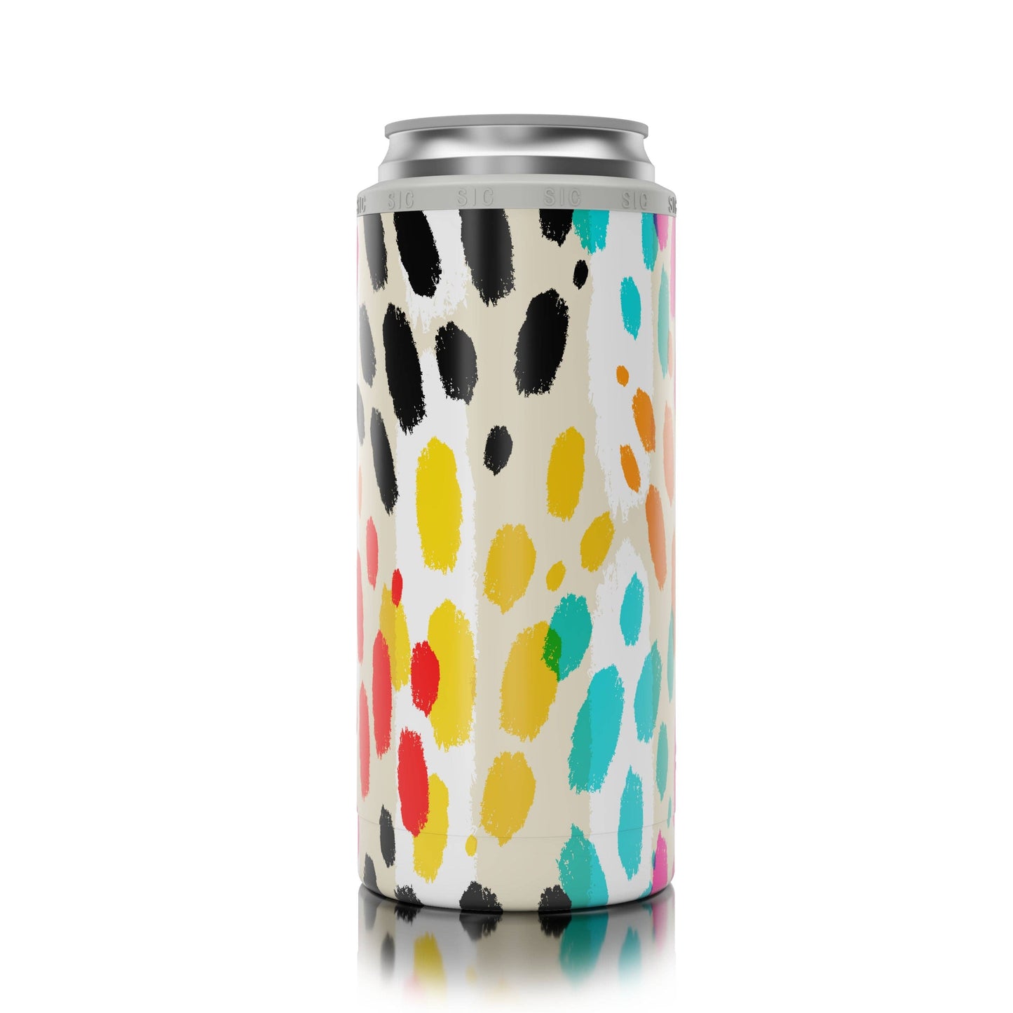 Slim Can Cooler SIC Polka Dot Leopard