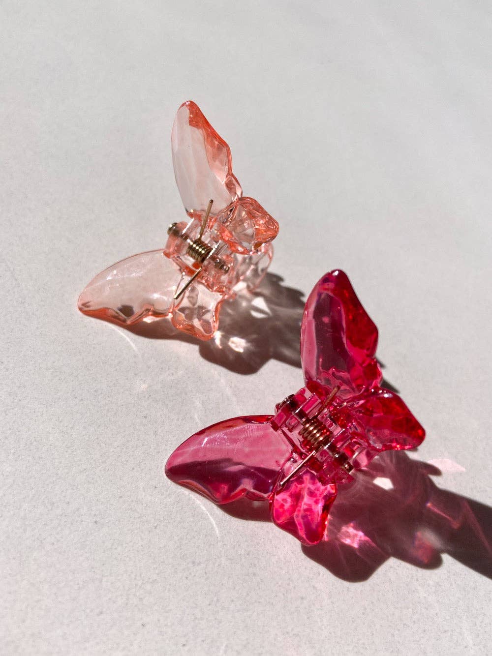 2pc Butterfly Clear Mini Claw Hair Clips Set | Western | Sum