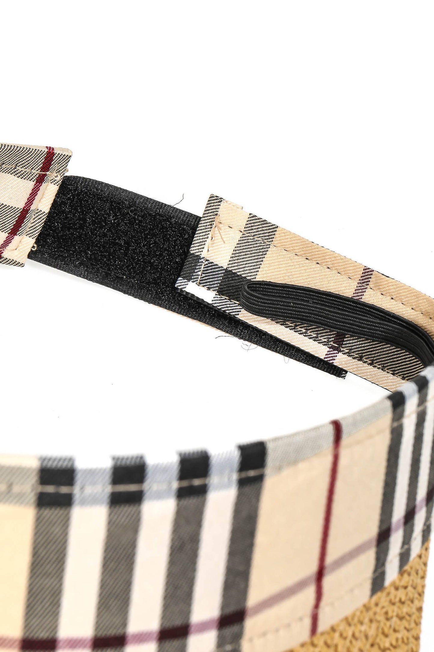 Straw Plaid Print Fashion Visor