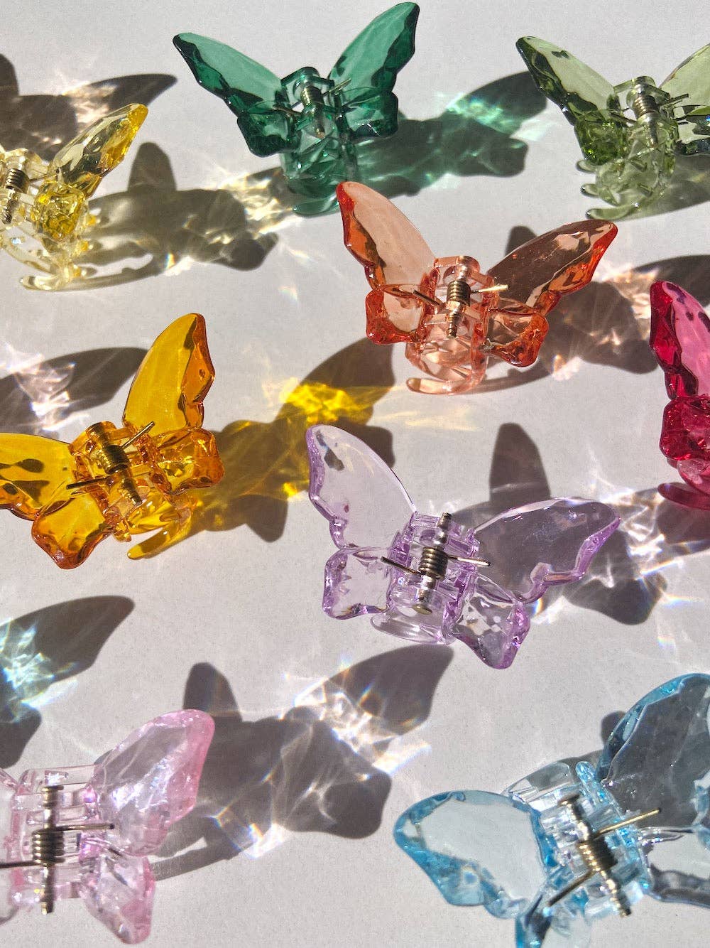 2pc Butterfly Clear Mini Claw Hair Clips Set | Western | Sum