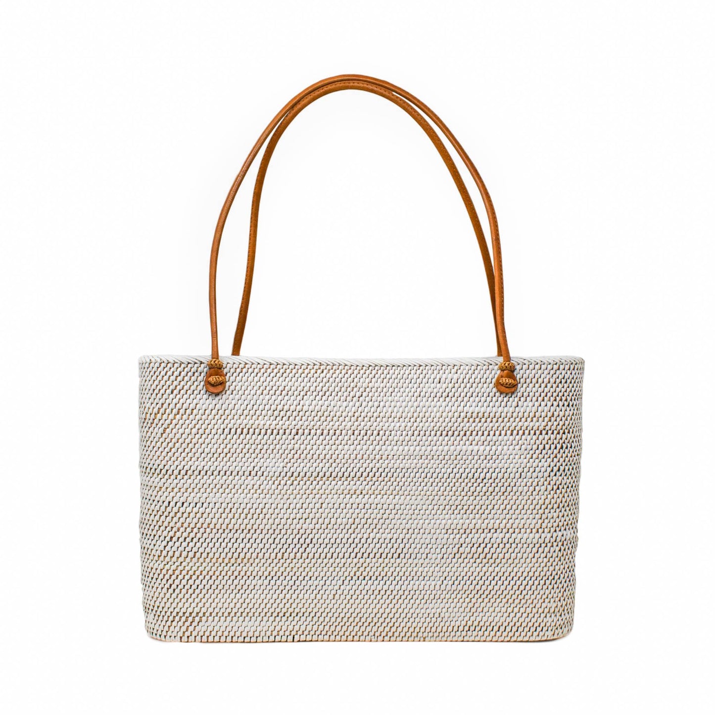 Harper Rattan Tote - White