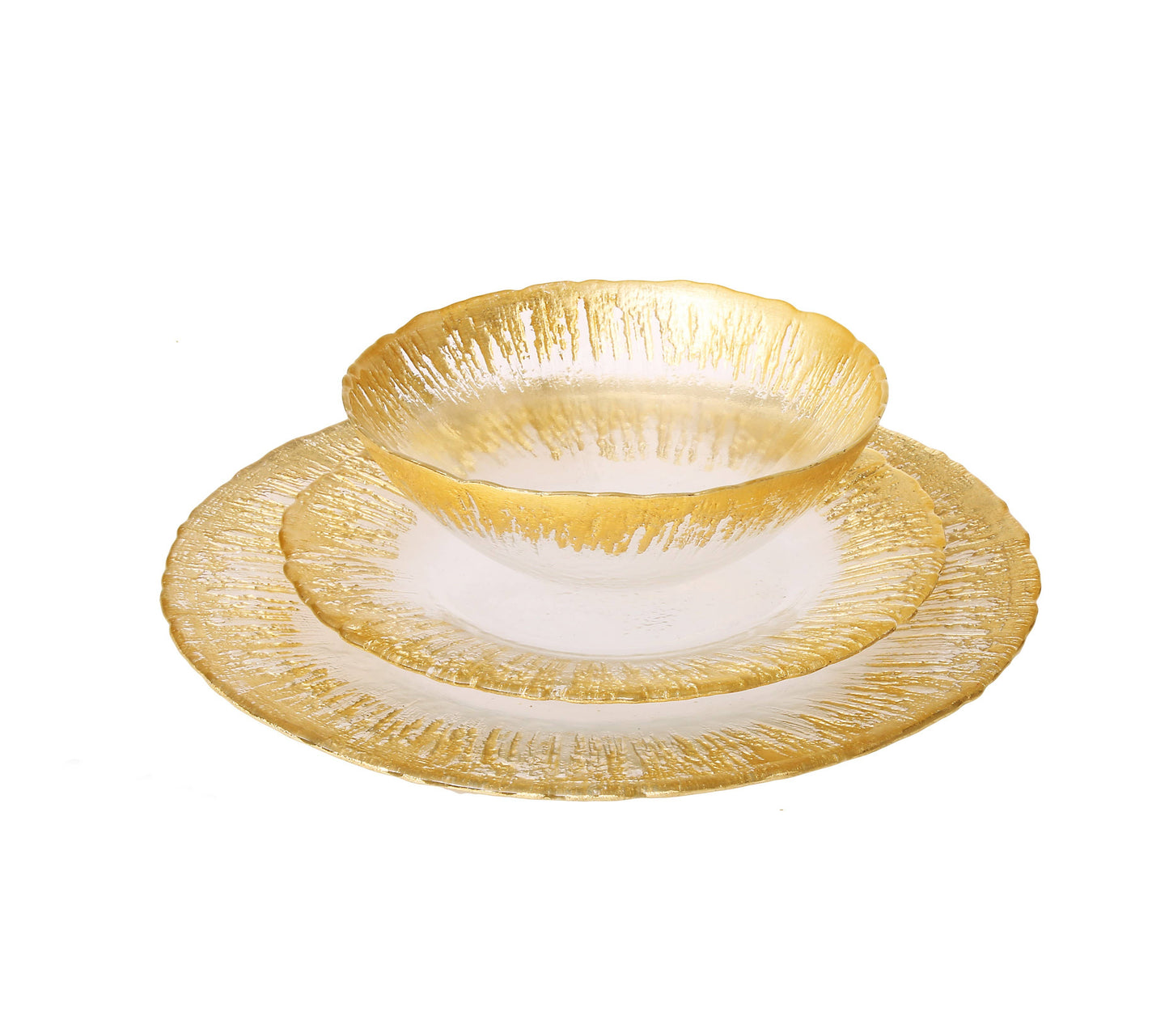 12 Piece Flashy Gold Dinnerware Set