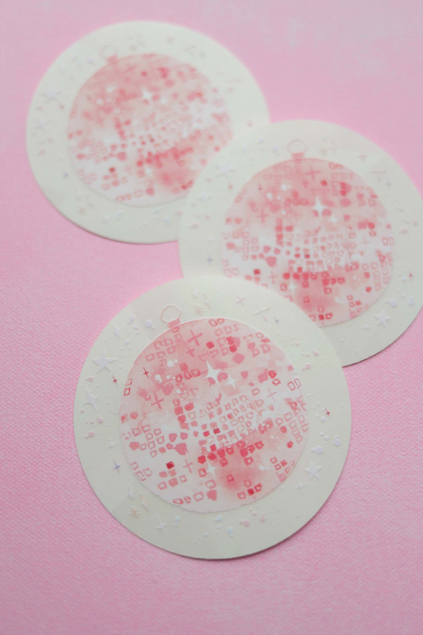 pink disco ball sun catcher sticker