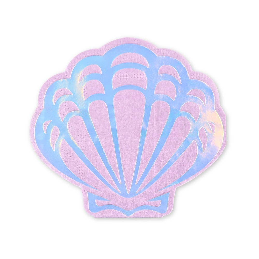 Cute Special Occasion Paper Party Napkins - Mermaid Seashell