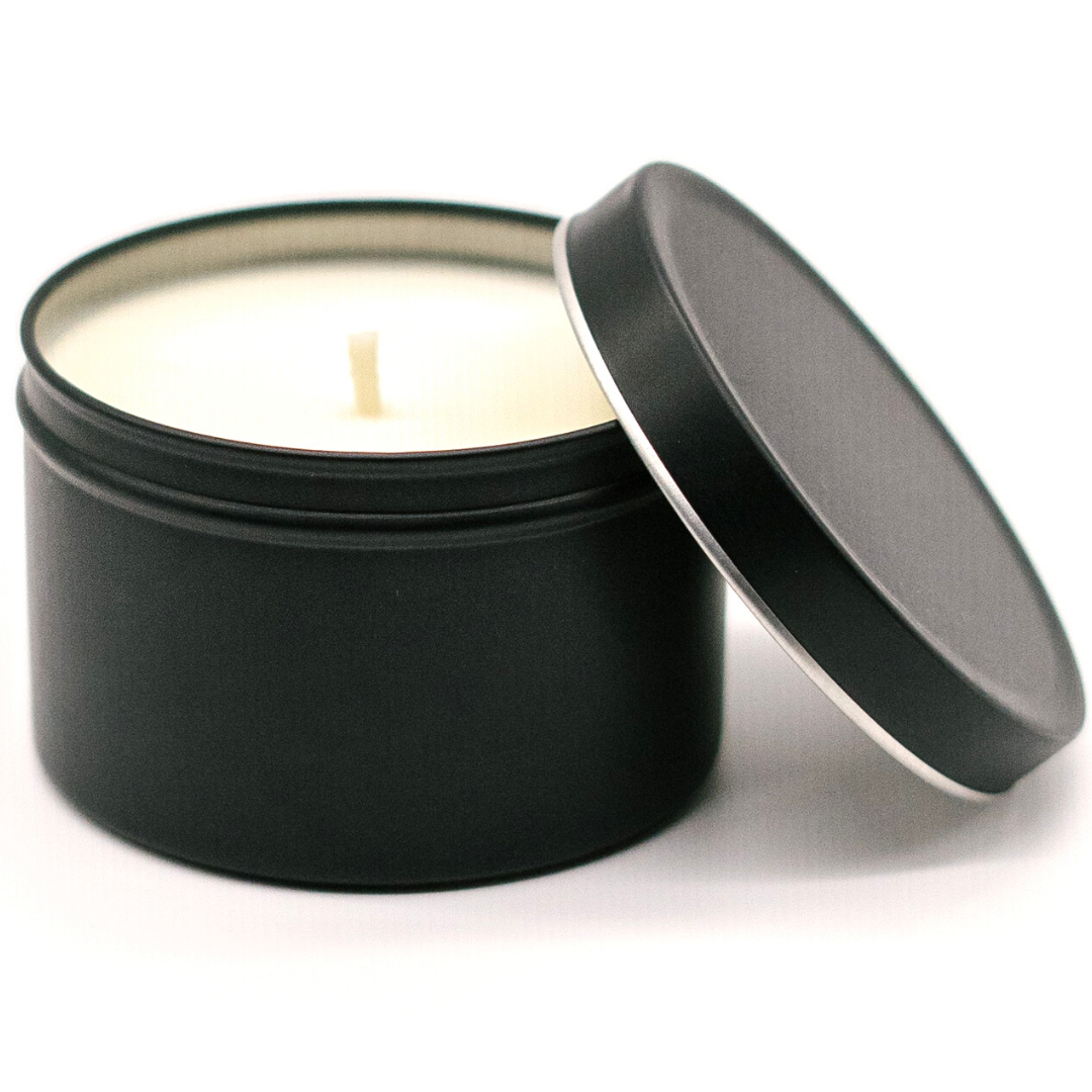 8oz Black Tin Soy Candle