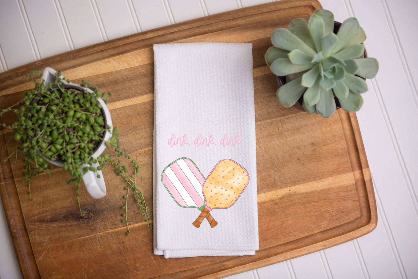 Pickle Ball "Dink, Dink, Dink" Kitchen Waffle Dish Towel
