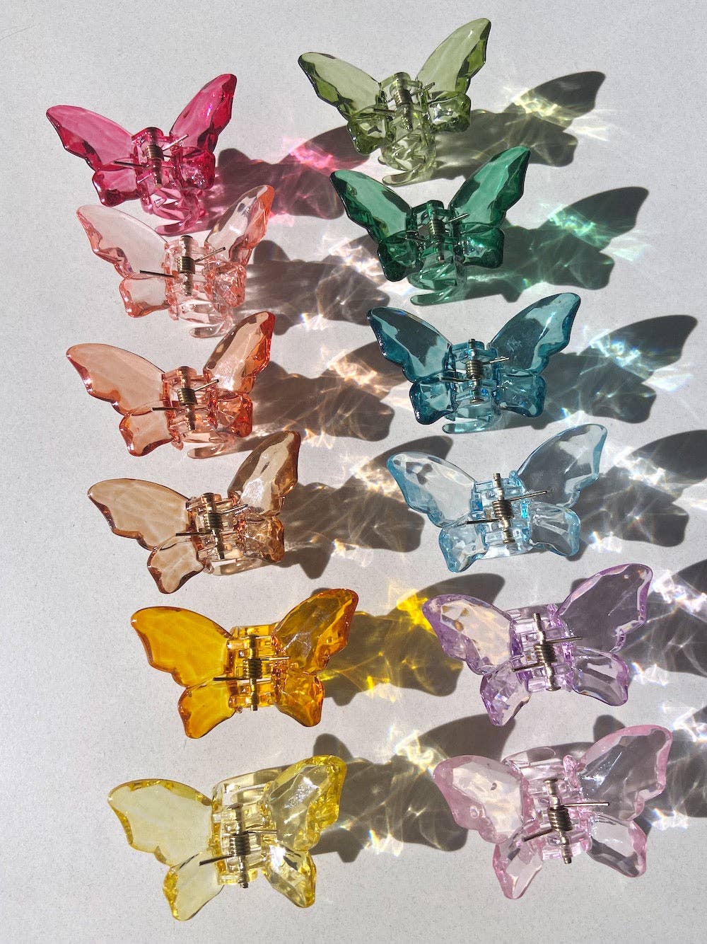 2pc Butterfly Clear Mini Claw Hair Clips Set | Western | Sum