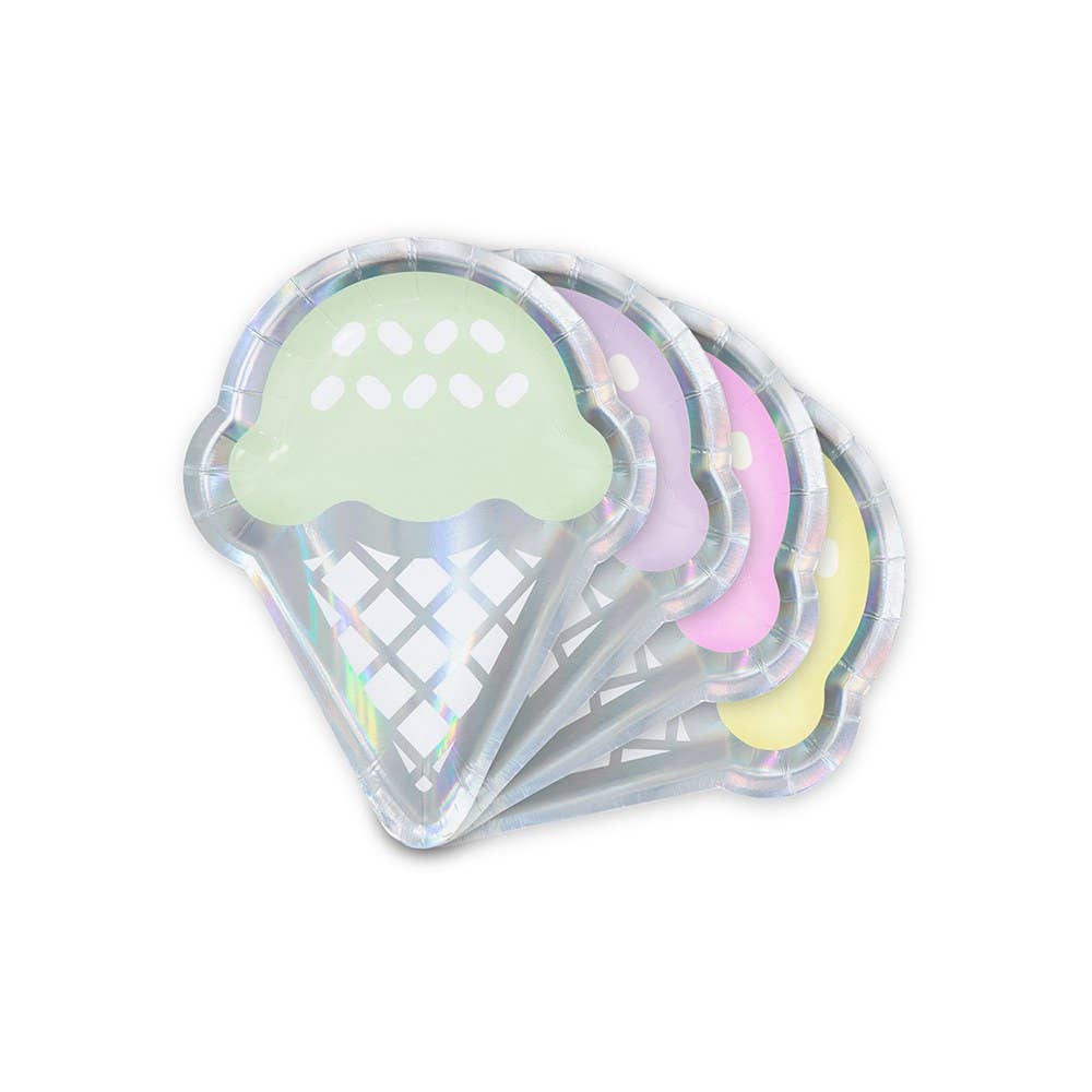 Small Ice Cream Cone Disposable Paper Party Plates