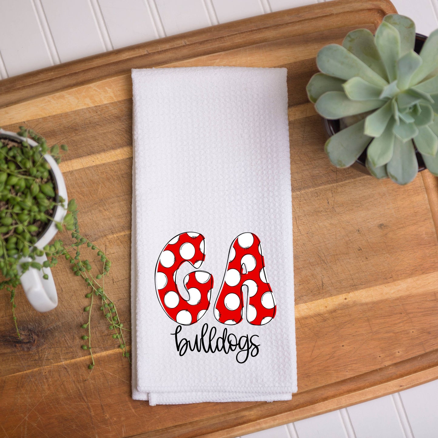University of Georgia "GA Bulldogs" Kitchen Waffle Dish Towel