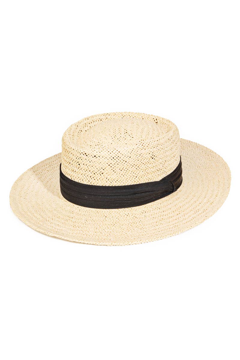 Straw Braid Pork Pie Sun Hat