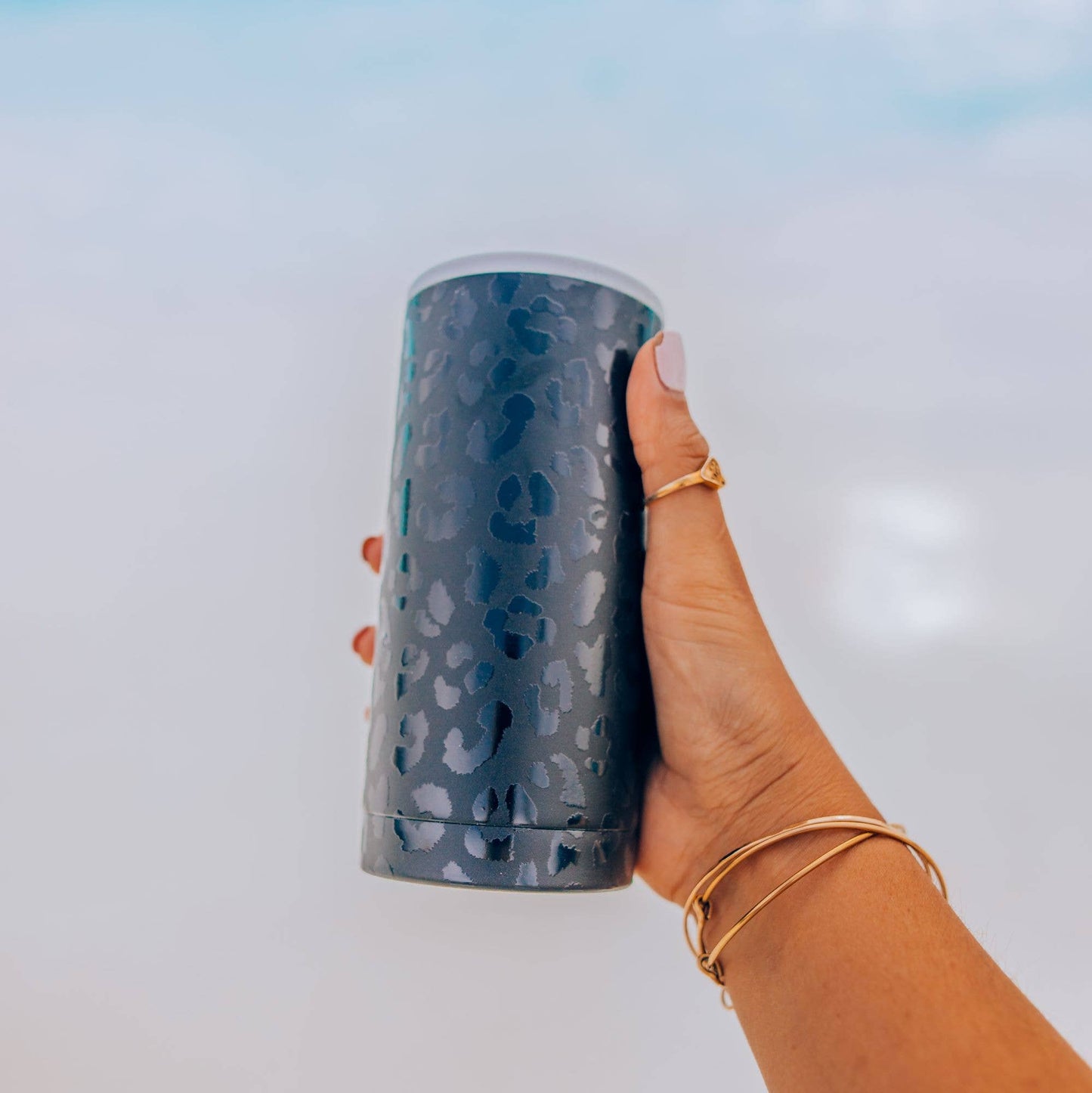 SIC® Stainless Steel Slim Can Cooler Leopard Eclipse