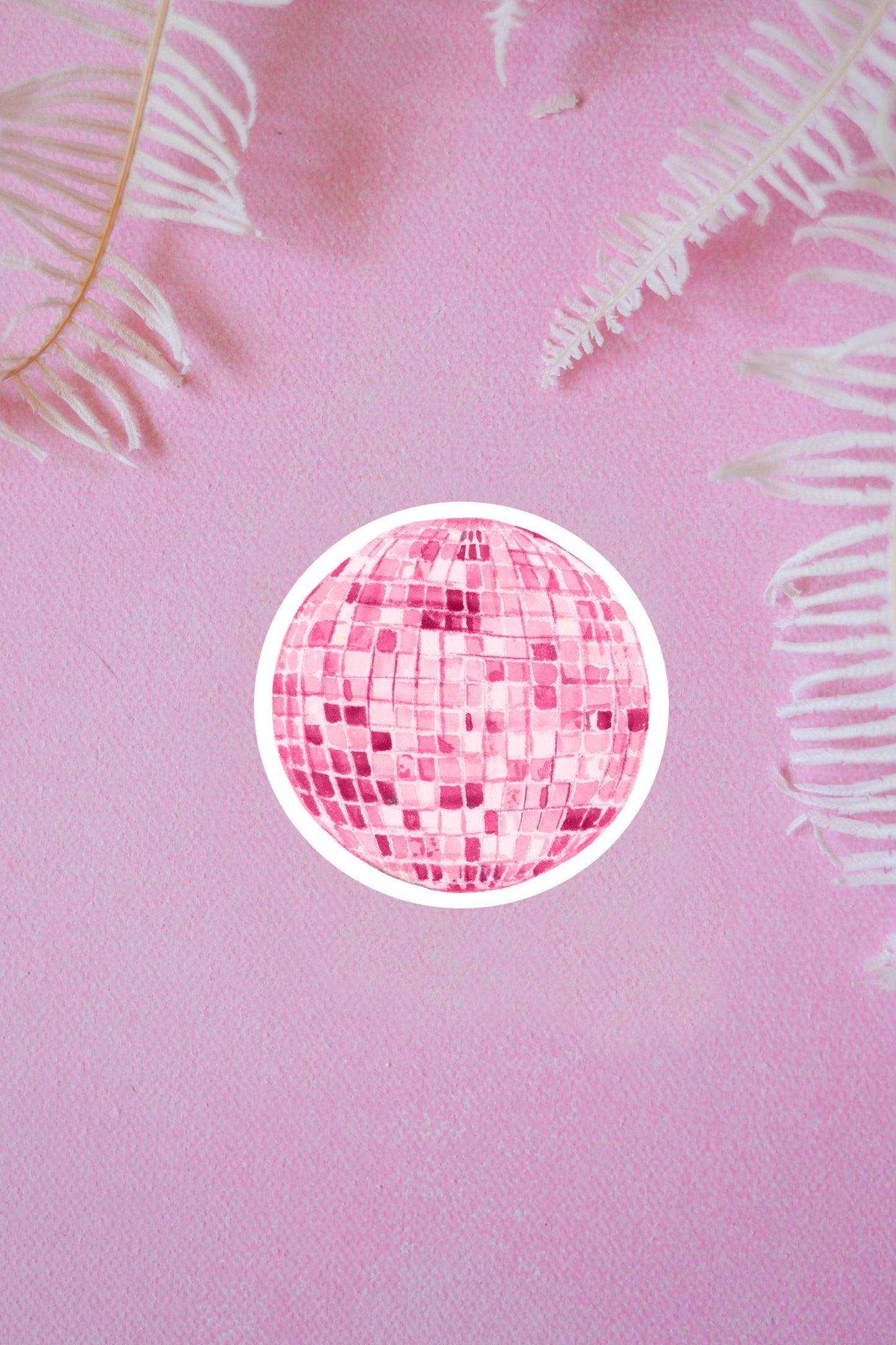 pink disco ball vinyl sticker