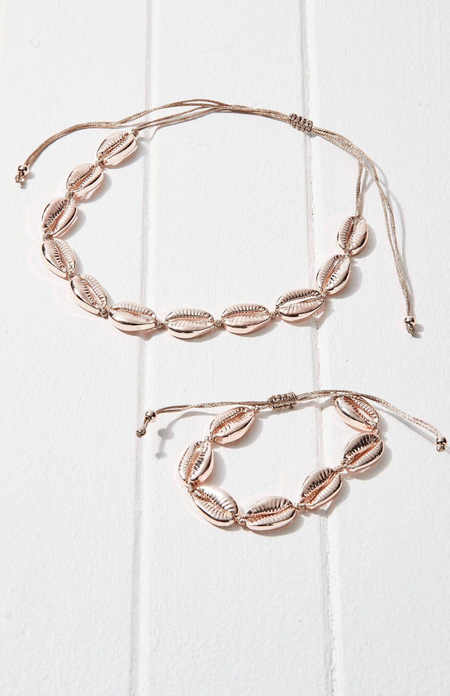 Rose Gold Cowrie Shell Jewelry Set