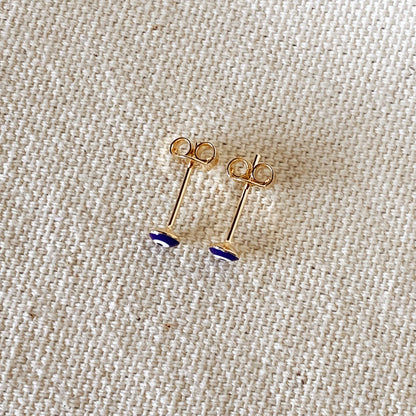 18k Gold Filled Petite Evil Eye Stud Earrings
