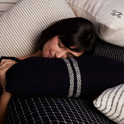 hugh lumbar pillow in black