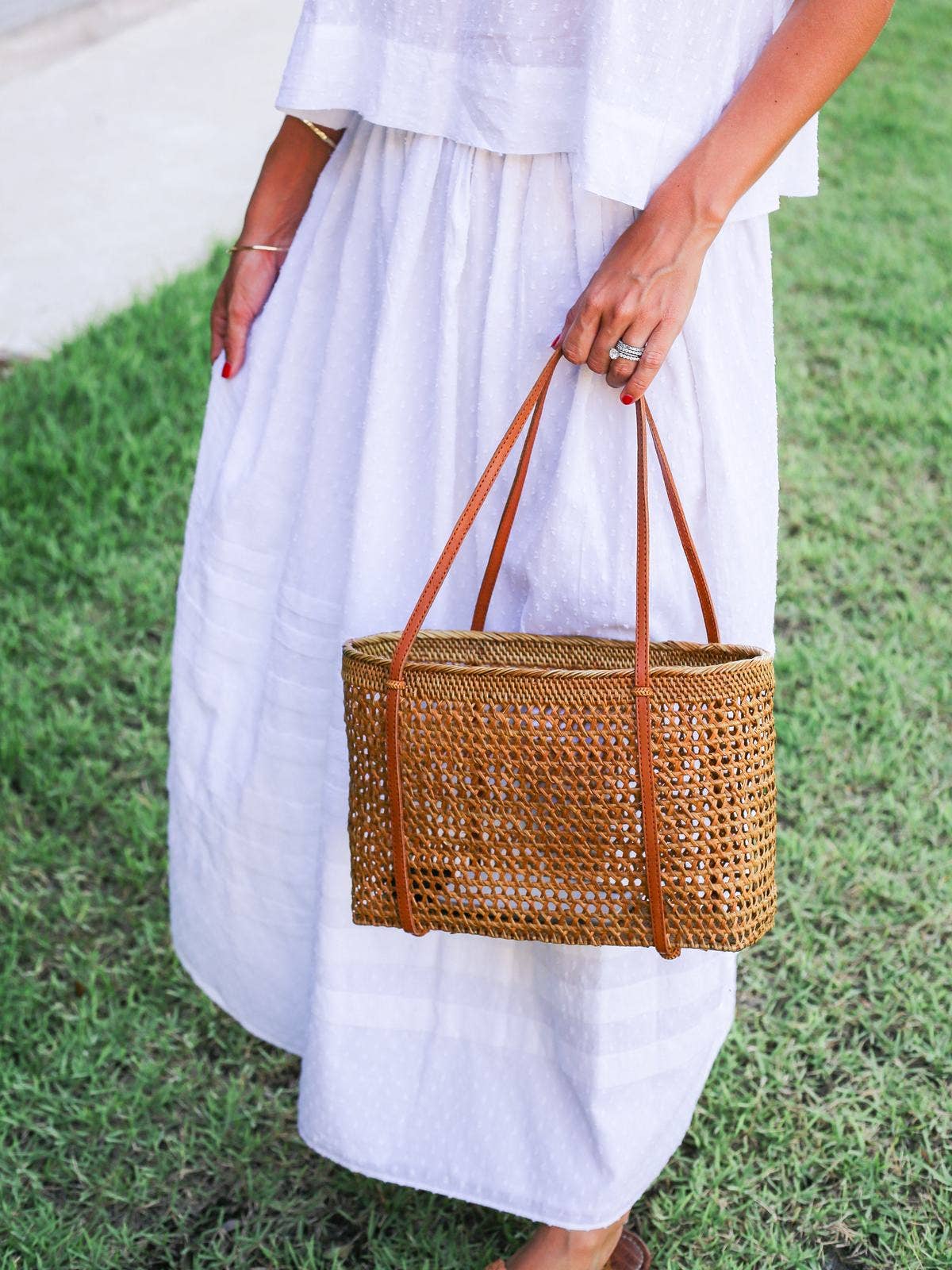 Grace Woven Rattan Tote Bag