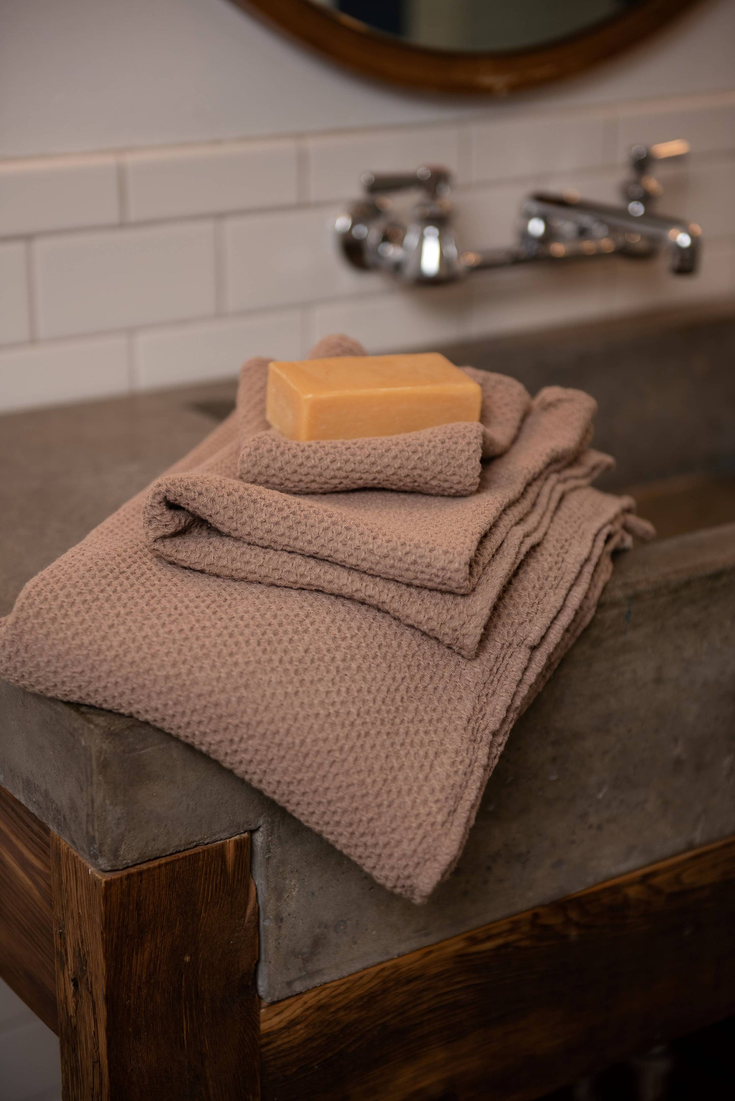 Linen Waffle Bath Towel