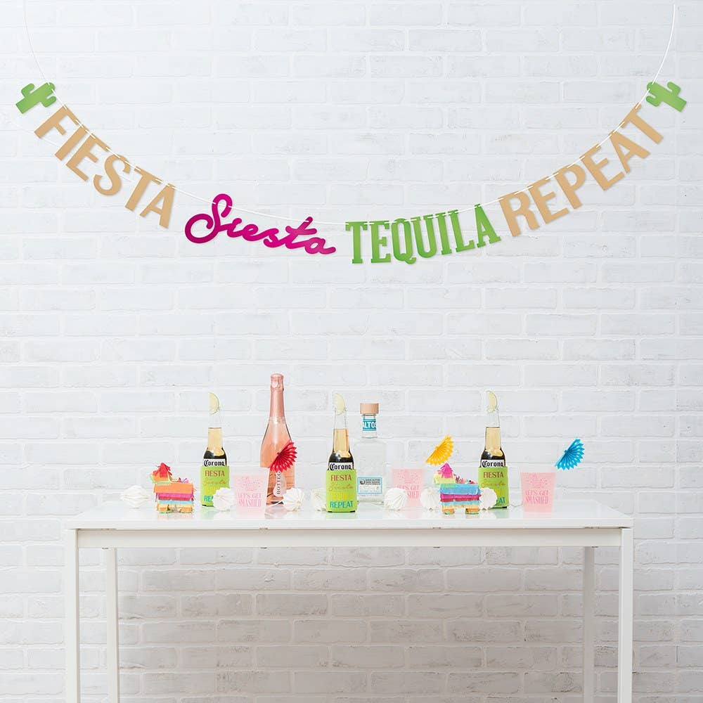 Paper Bachelorette Party Banner-Fiesta Siesta Tequila Repeat