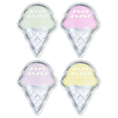 Large Ice Cream Cone Disposable Paper Party Plates