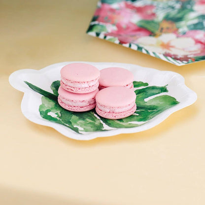 Small Tropical Leaf Disposable Paper Party Plates - Monstera
