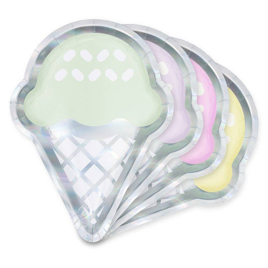 Large Ice Cream Cone Disposable Paper Party Plates