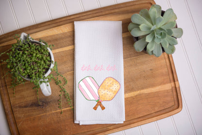 Pickle Ball "Dink, Dink, Dink" Kitchen Waffle Dish Towel